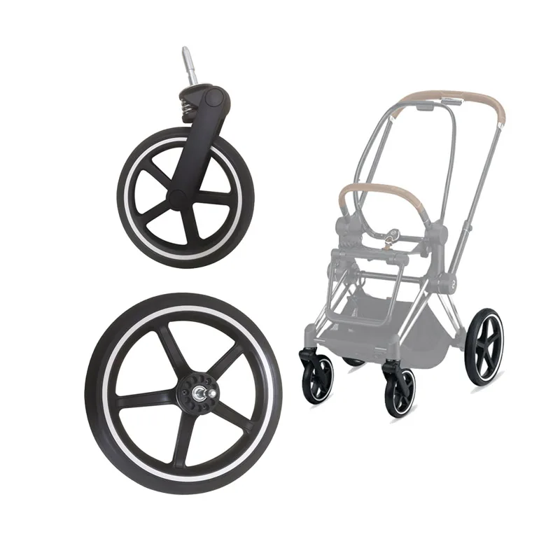 Pram Wheel For Cybex Priam 3/4 Pushchair Full Black Rose Gold White Circle One Front Rear Wheels Baby Buggy Replace Accessories