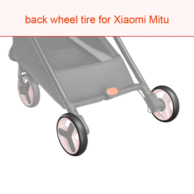 Stroller Wheel Tire For Xiaomi Mitu Buggy Back Wheel PU Tubeless Tyre Cover Rear Wheel Casing Baby Buggy Replace Accessories