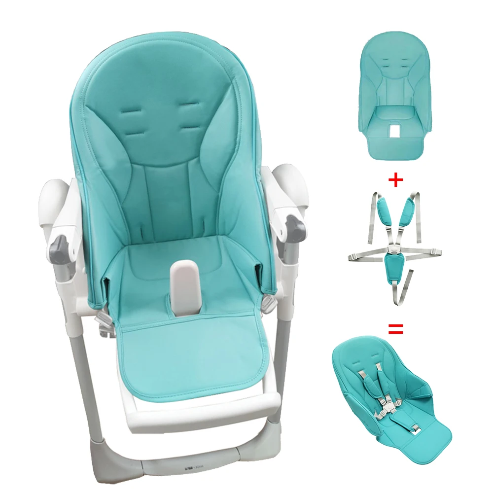 Hight Chair Cushion For Prima Pappa Zero 3 Peg perego Siesta Aag PU Leather With Harness Shoulder PAD Baby Replace Accessories