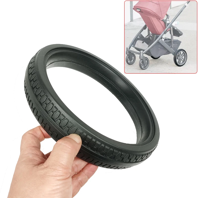 Stroller Rear Tire For Uppababy Cruz V2 Pushchair Back Wheel PU Tubeless Tyre Cover Wheel Casing Baby Buggy Replace Accessories