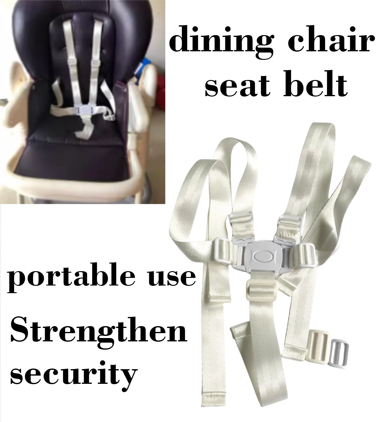 Children's dining chair seat belt five-point strap, baby fixing rope stroller accessories baby car seat coches de bebe