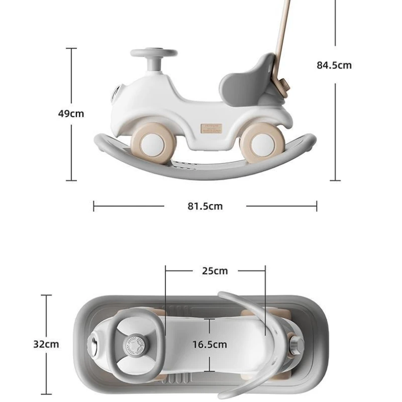 Rocking Horse Toddler Ride-On Baby Walker & Push Car 2-in-1 Stable Anti-Tip Seat Four-Point Support for Home Play - 图片 6
